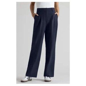 Rhone Commuter Pleated Trouser Size 4 Navy Blue High Rise Stretch Pants NWT